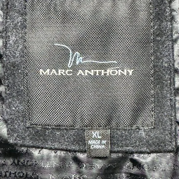 Marc Anthony Black Windowpane Plaid Lined Jacket Faux Fur Collar Men’s XL - Picture 11 of 14